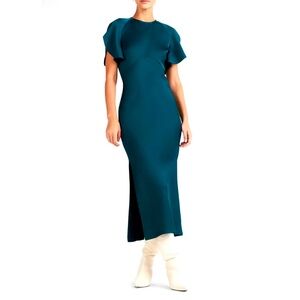 NWT Derek Lam 10 Crosby Designer
Green Satin Petal Sleeve Lyra
A-Line Dress Sz:2